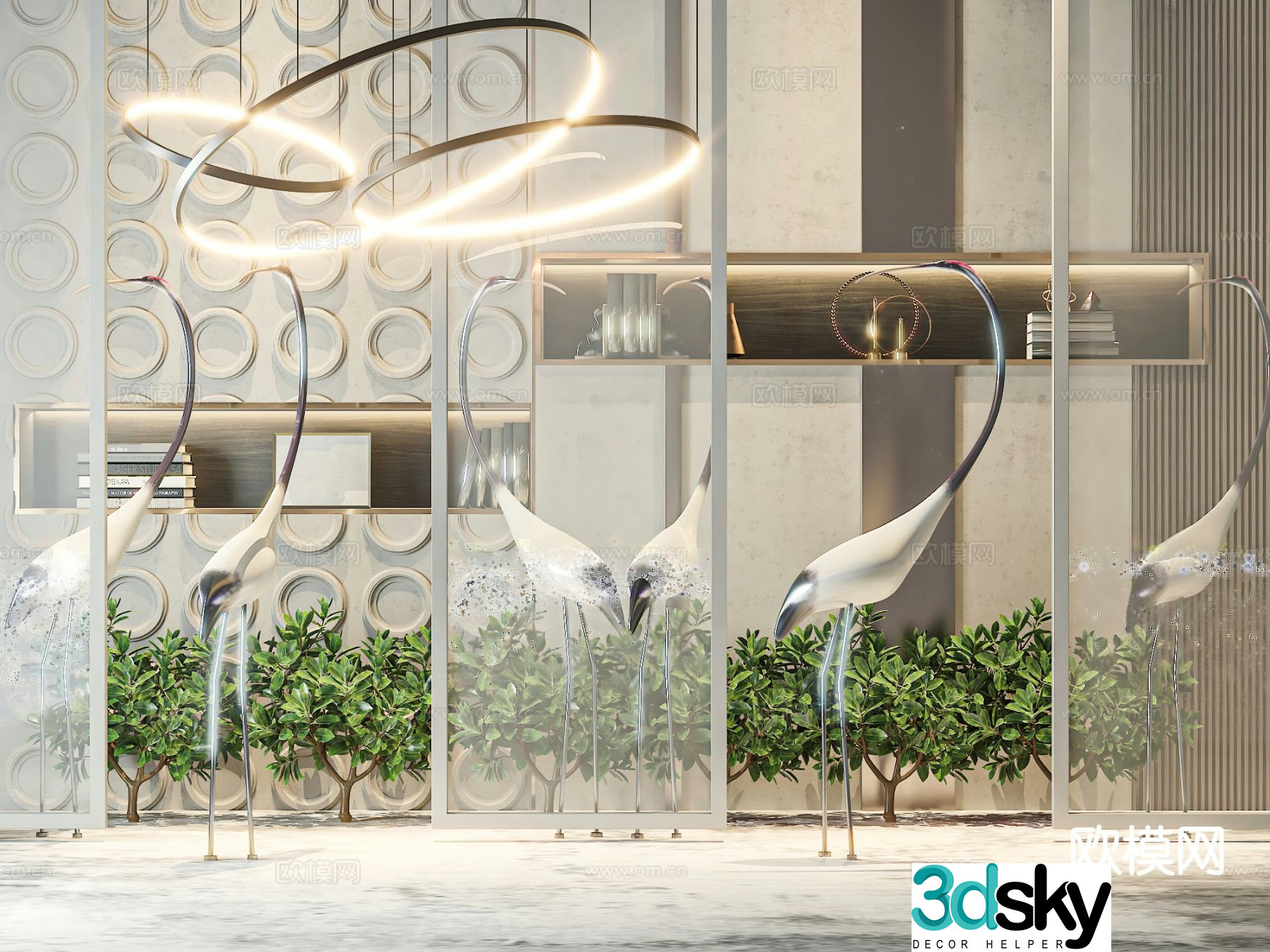 Indoor landscape plant landscaping 3d model