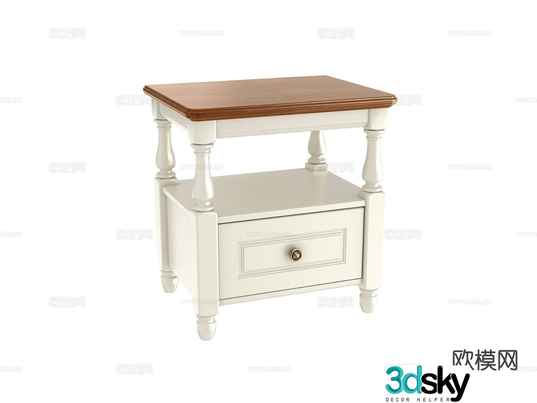 mediterranean bedside table 3d model