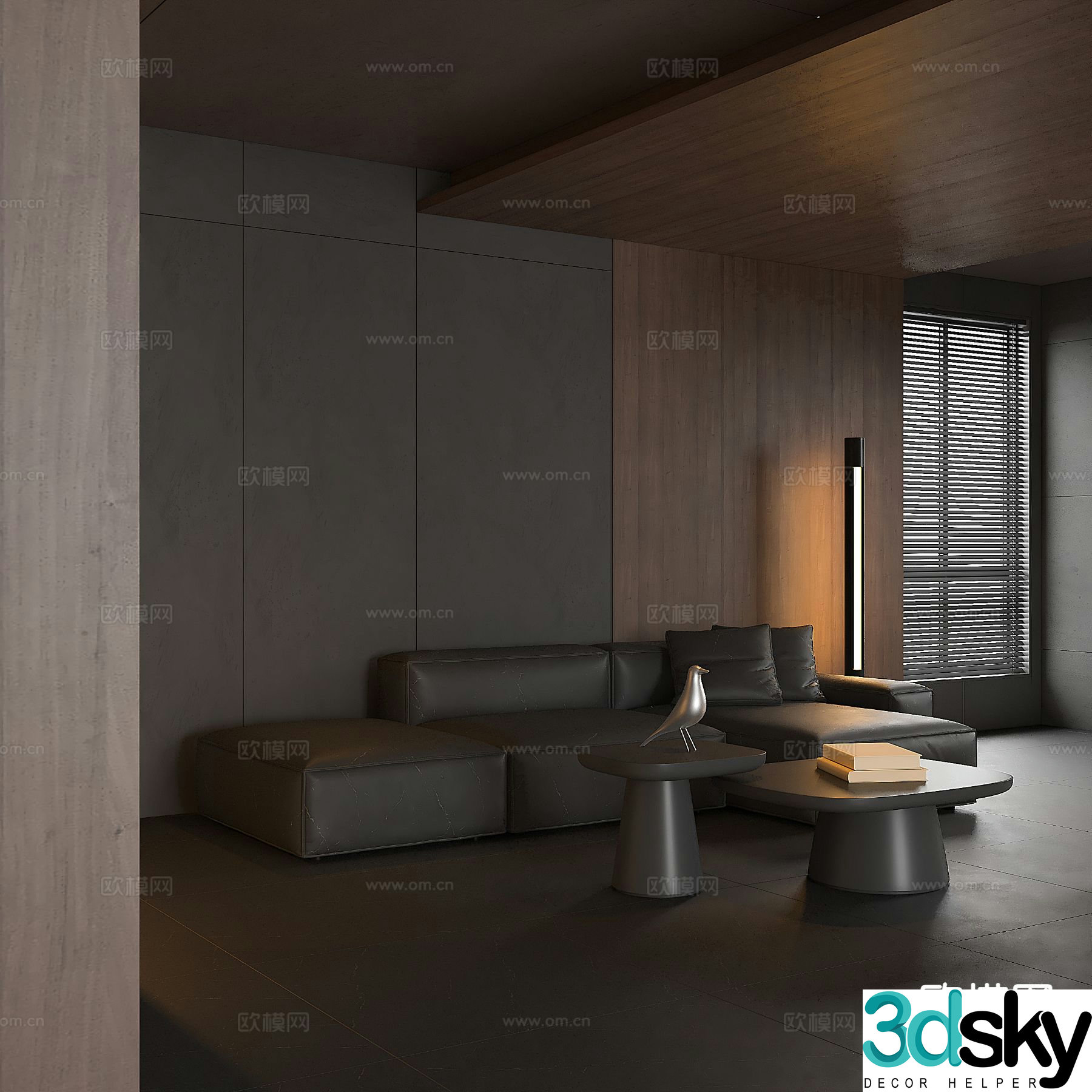 Three seater sofa corner sofa 3d model