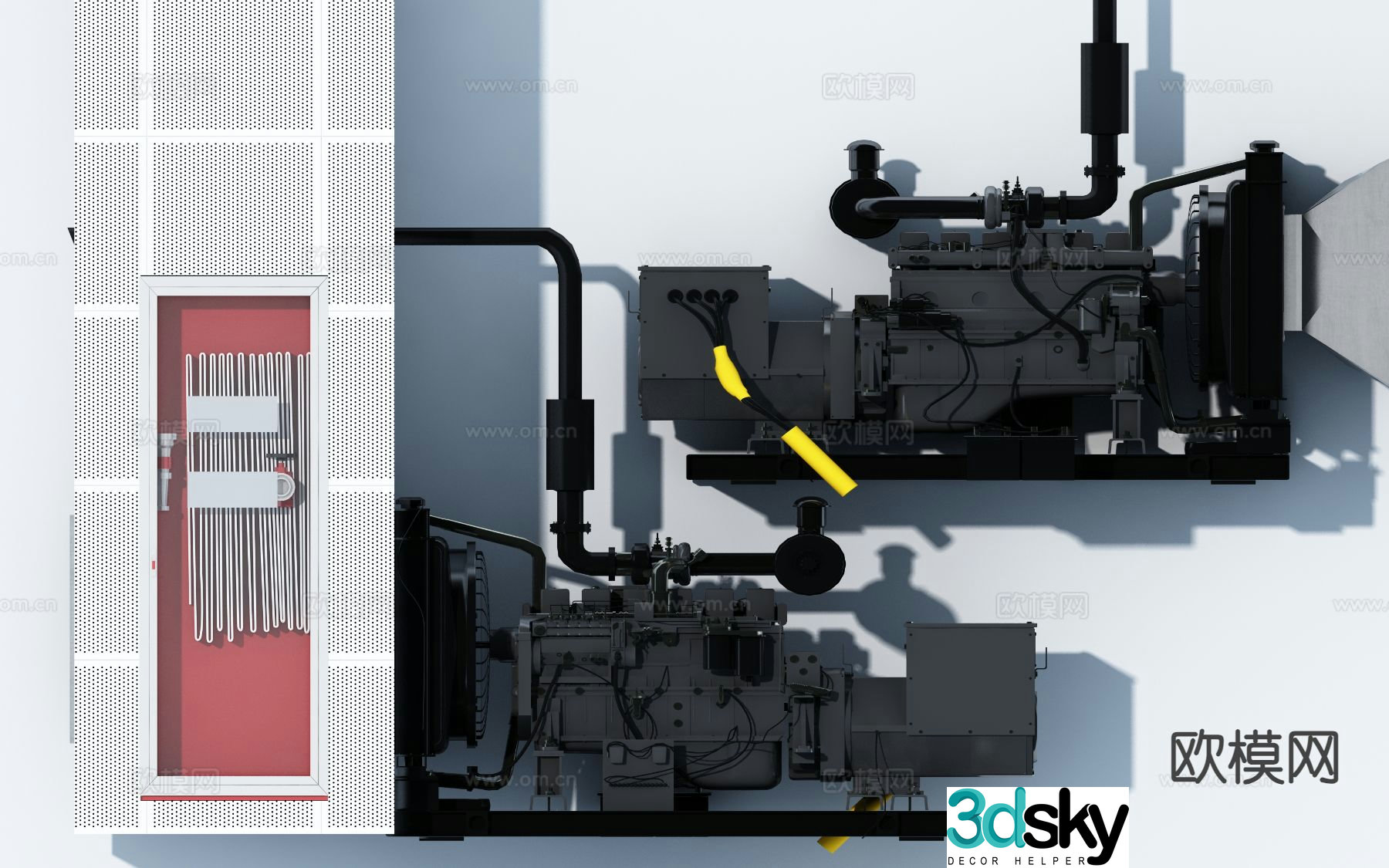 Industrial equipment engine 3d model