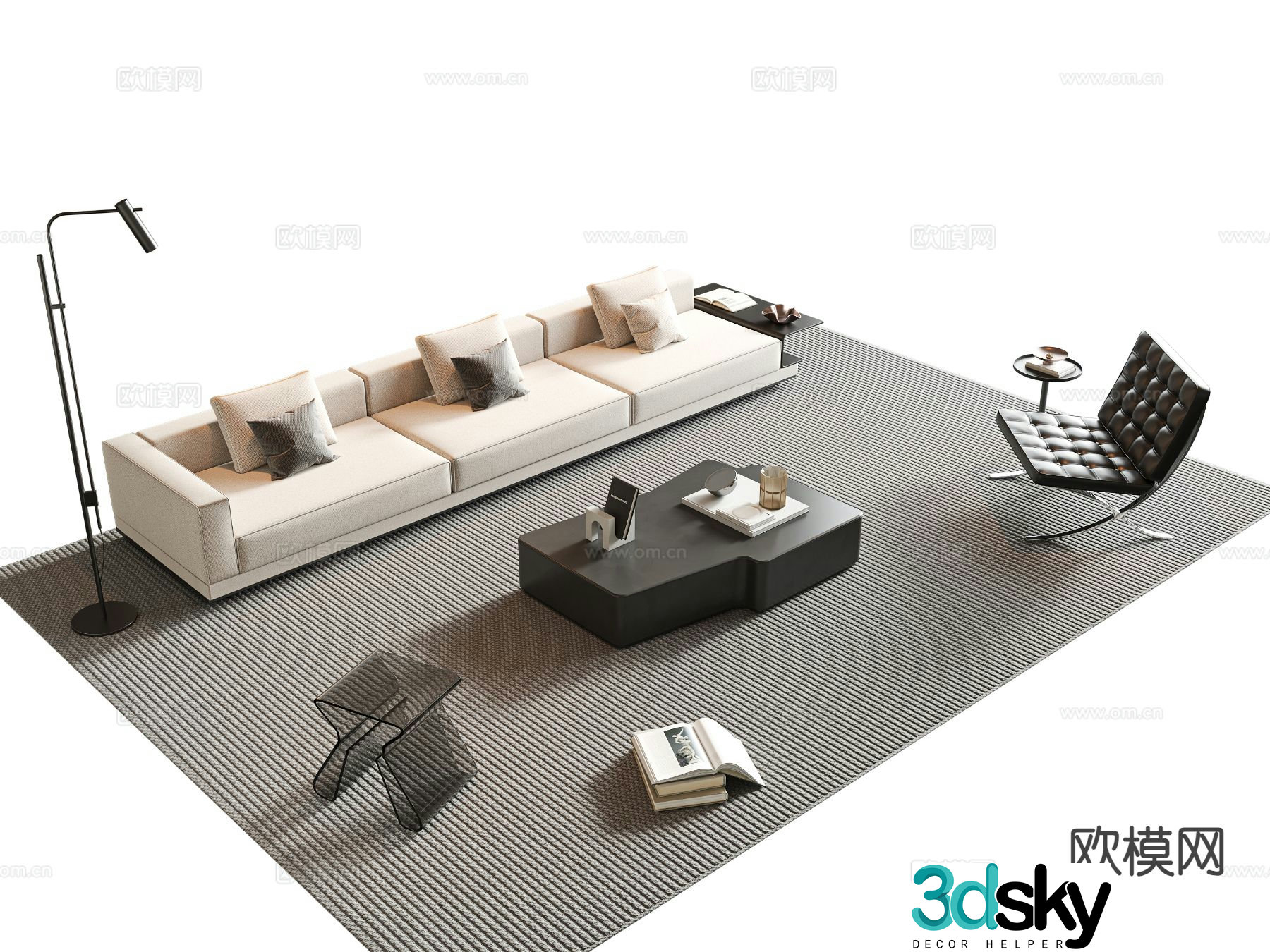 Italian sectional sofa 3d model