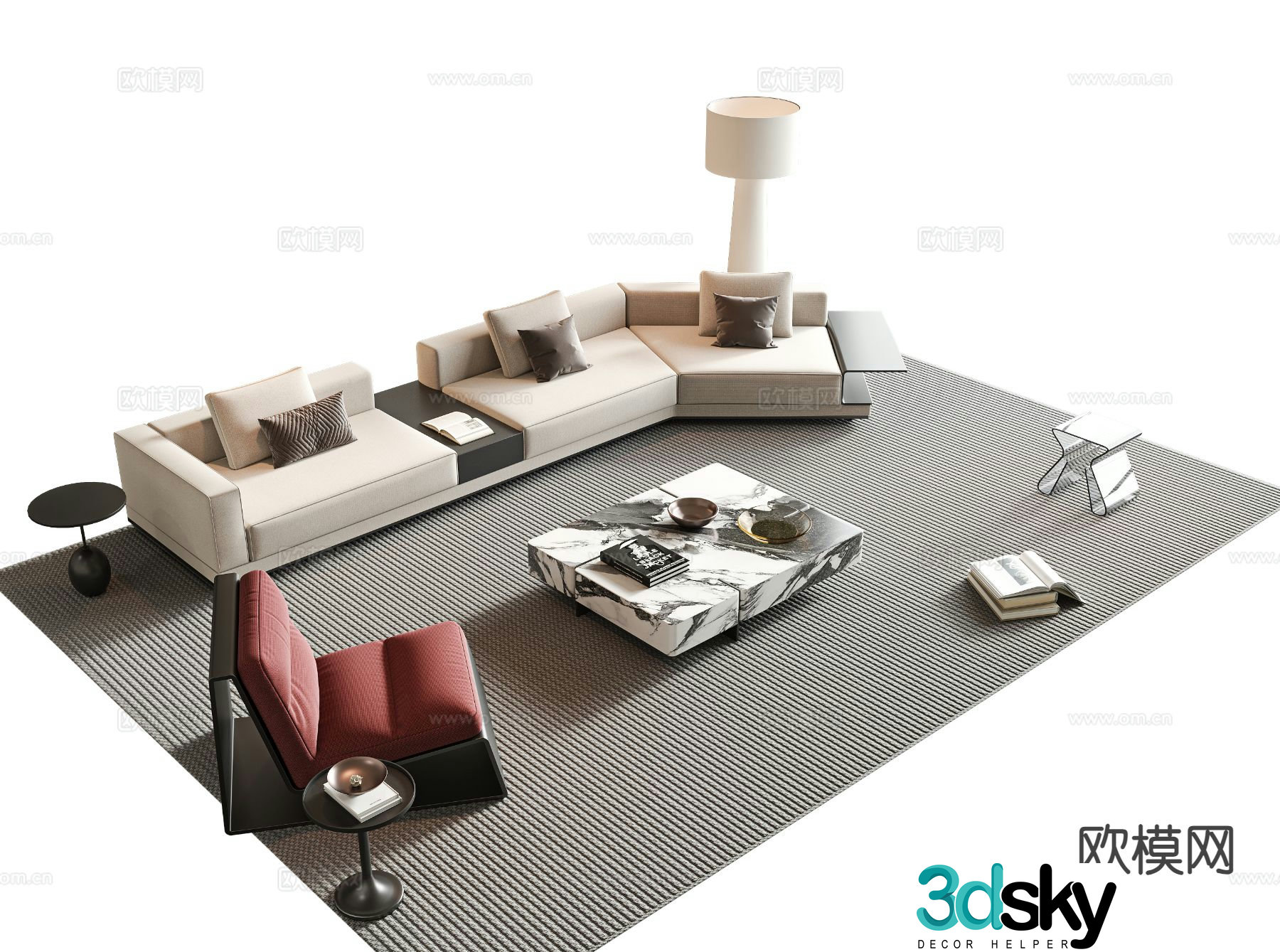 Italian sectional sofa 3d model