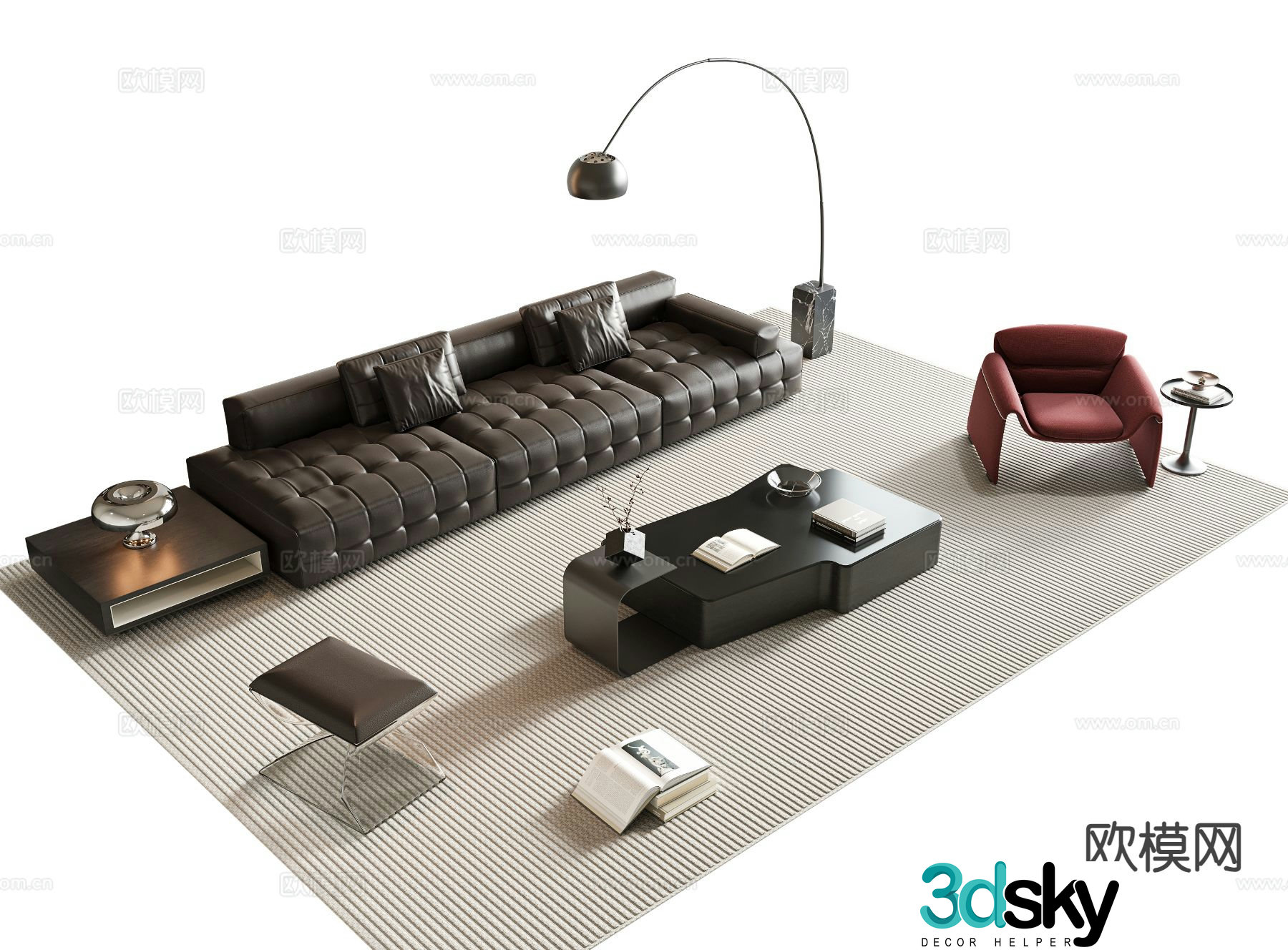 Italian sectional sofa 3d model