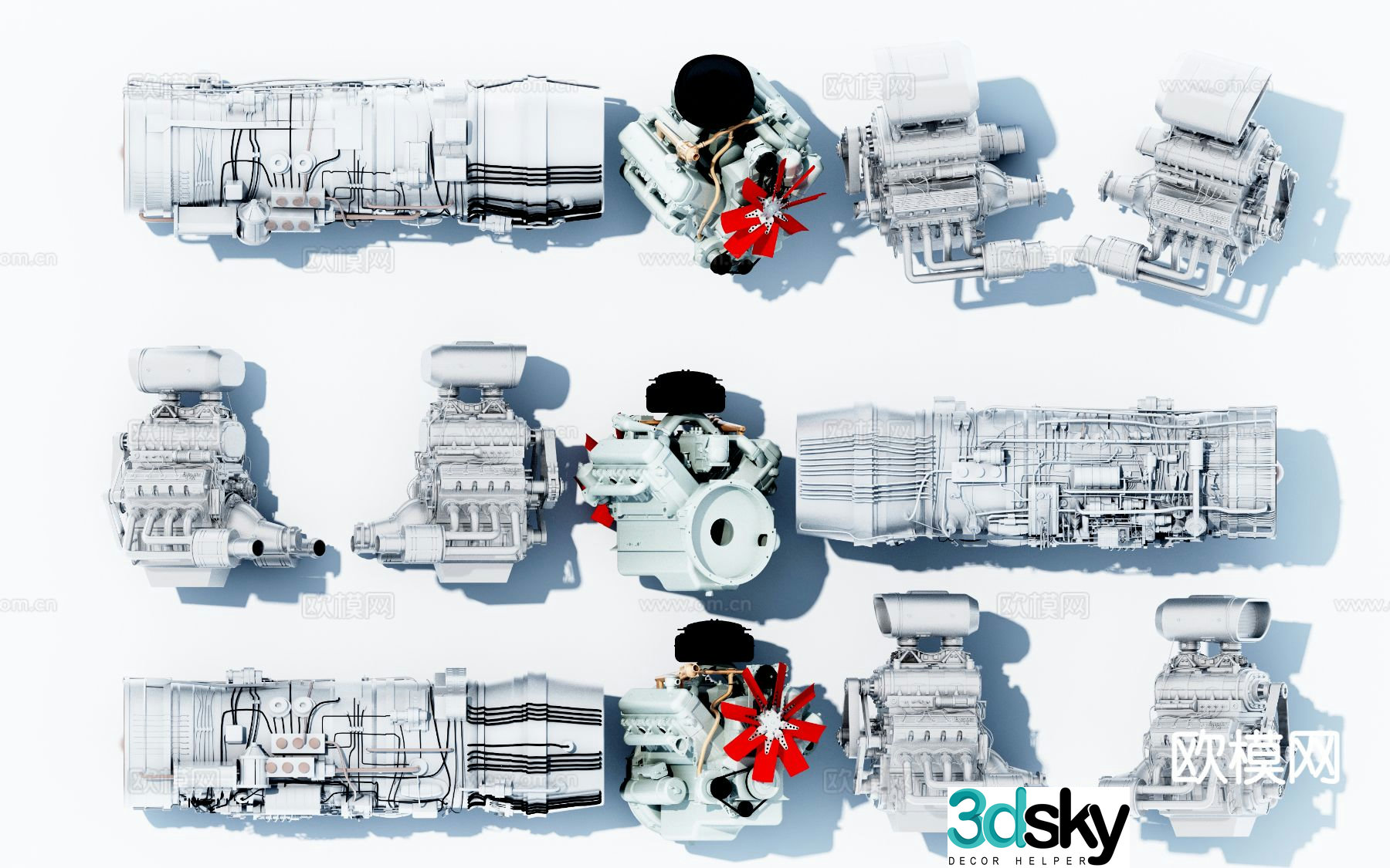 Industrial Equipment Engine 3D Model