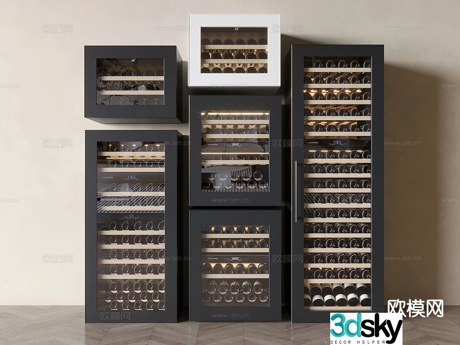 Constant temperature wine cabinet red wine cabinet 3D model