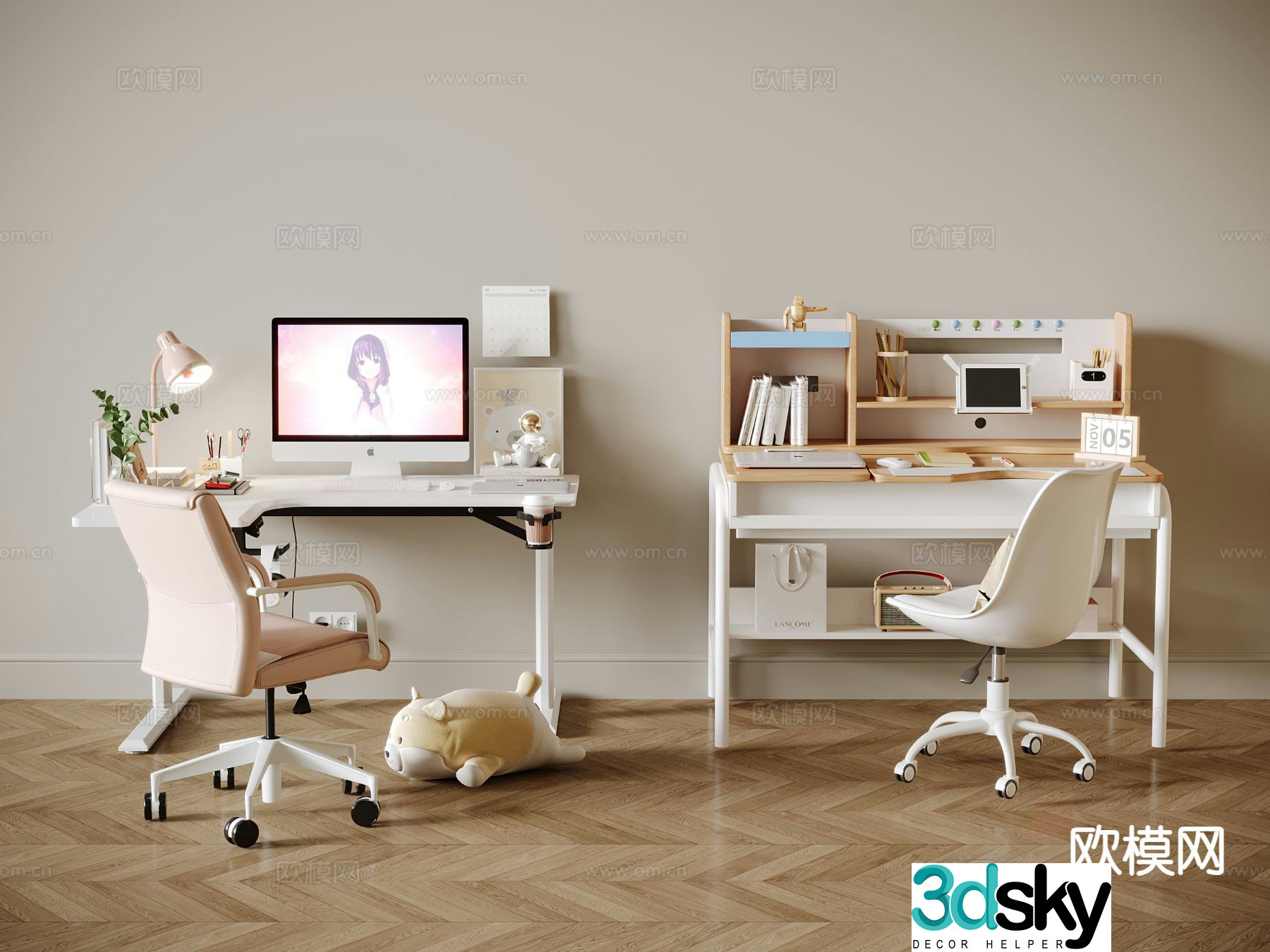 Children’s desk study table 3d model