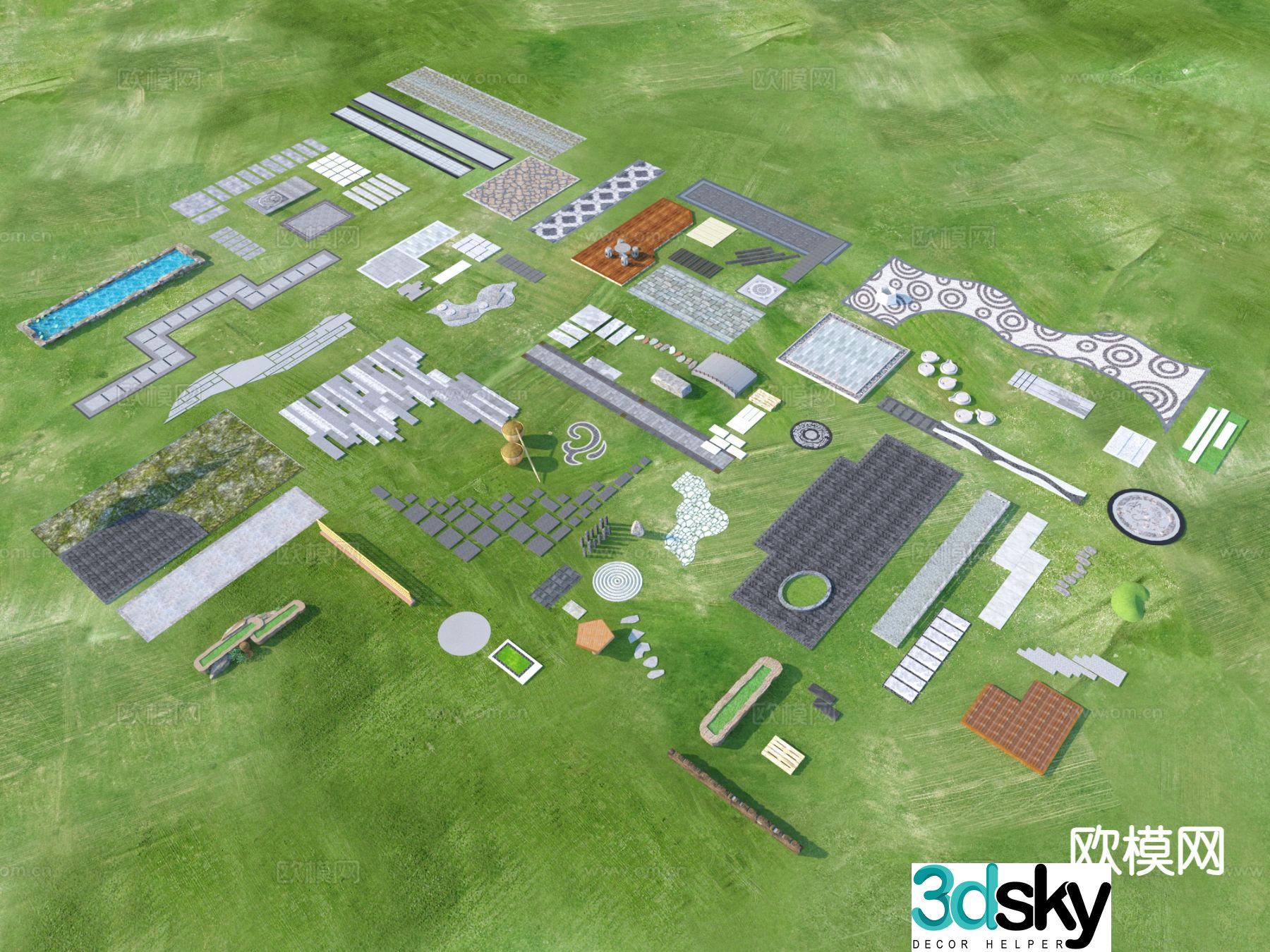 Tingbu sketch park Tingbu paving 3D model
