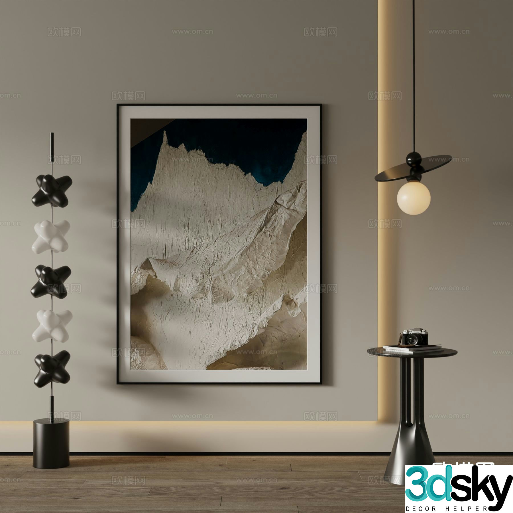 Modern decorative painting hanging painting 3d model