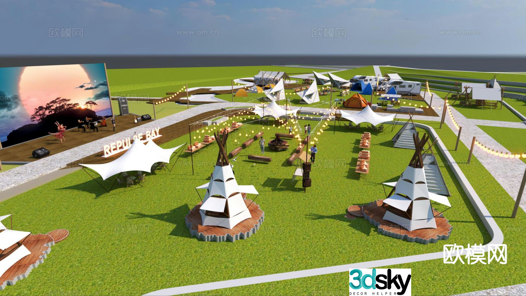 Outdoor camping camping camp 3d model