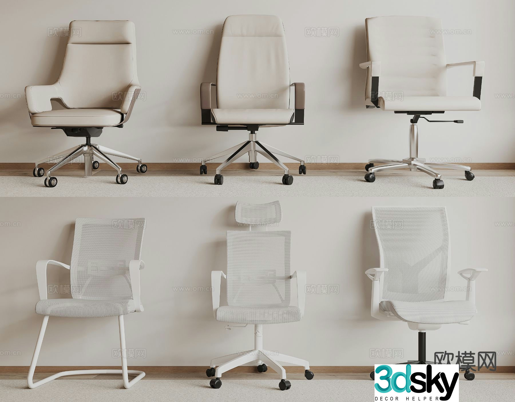 Mesh office chair shift chair staff chair 3D model