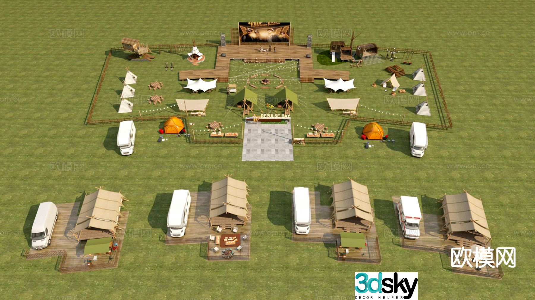 Outdoor camping camping camp 3d model