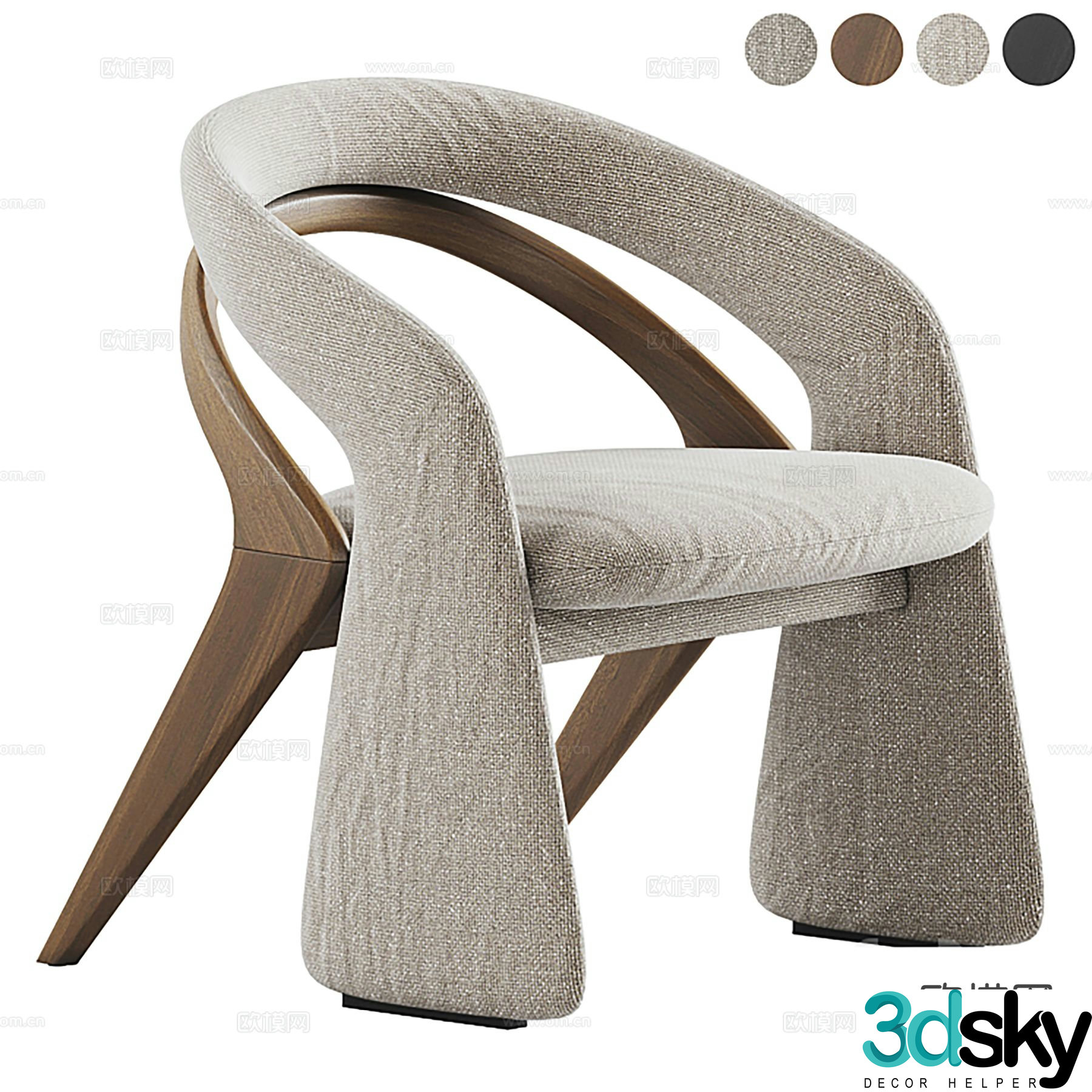 Modern chair leisure chair 3d model