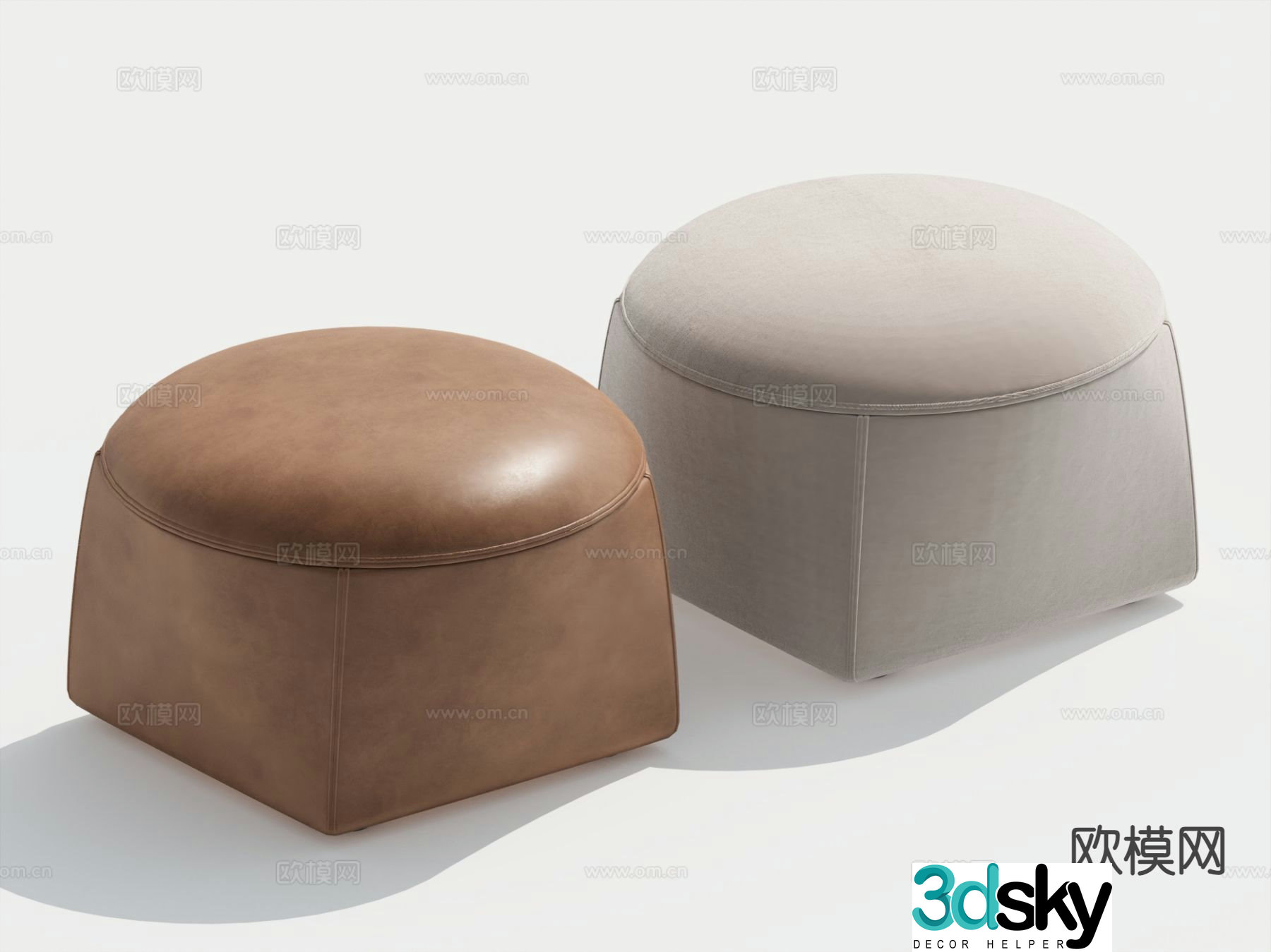 Stool low stool sofa stool 3d model