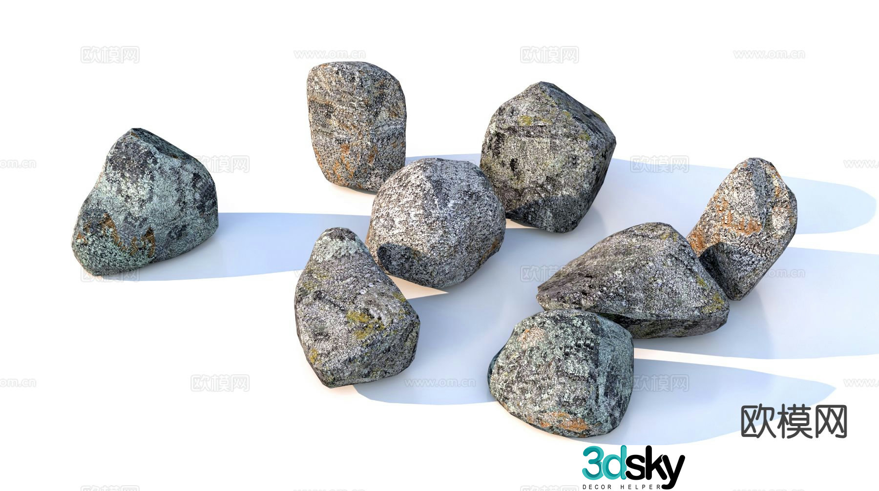 stone river stone landscape stone 3d model