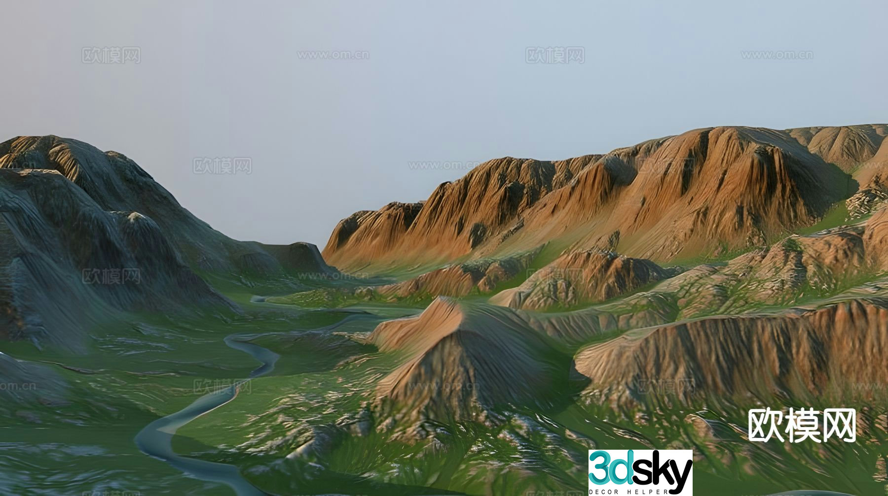 Terrain hills mountains 3d model