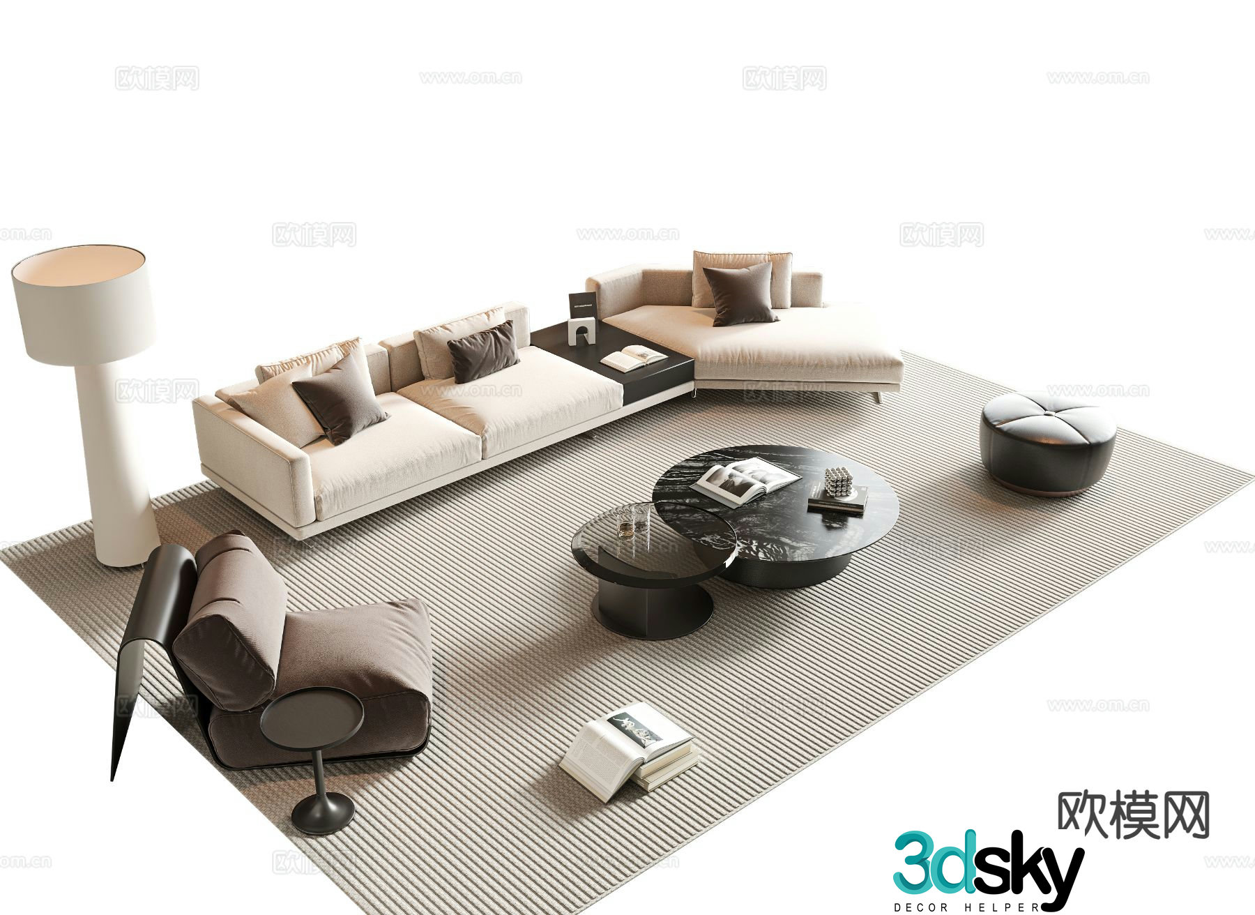 Italian sectional sofa 3d model