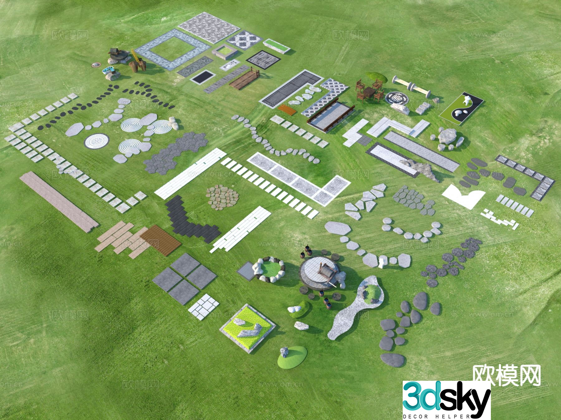 Tingbu sketch park Tingbu paving 3D model