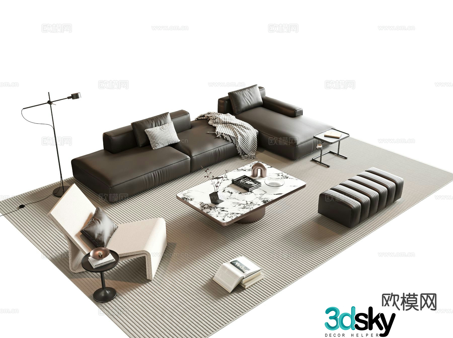 Modern sofa modular sofa 3d model