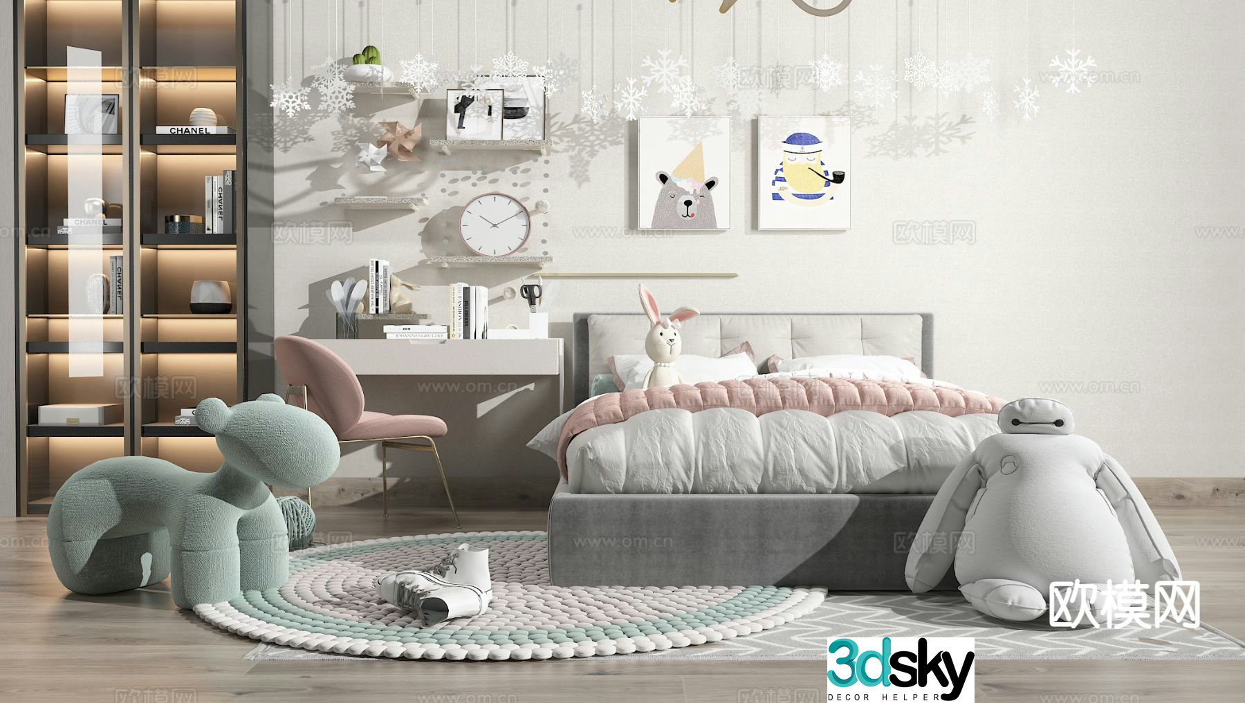Modern children’s bed 3d model