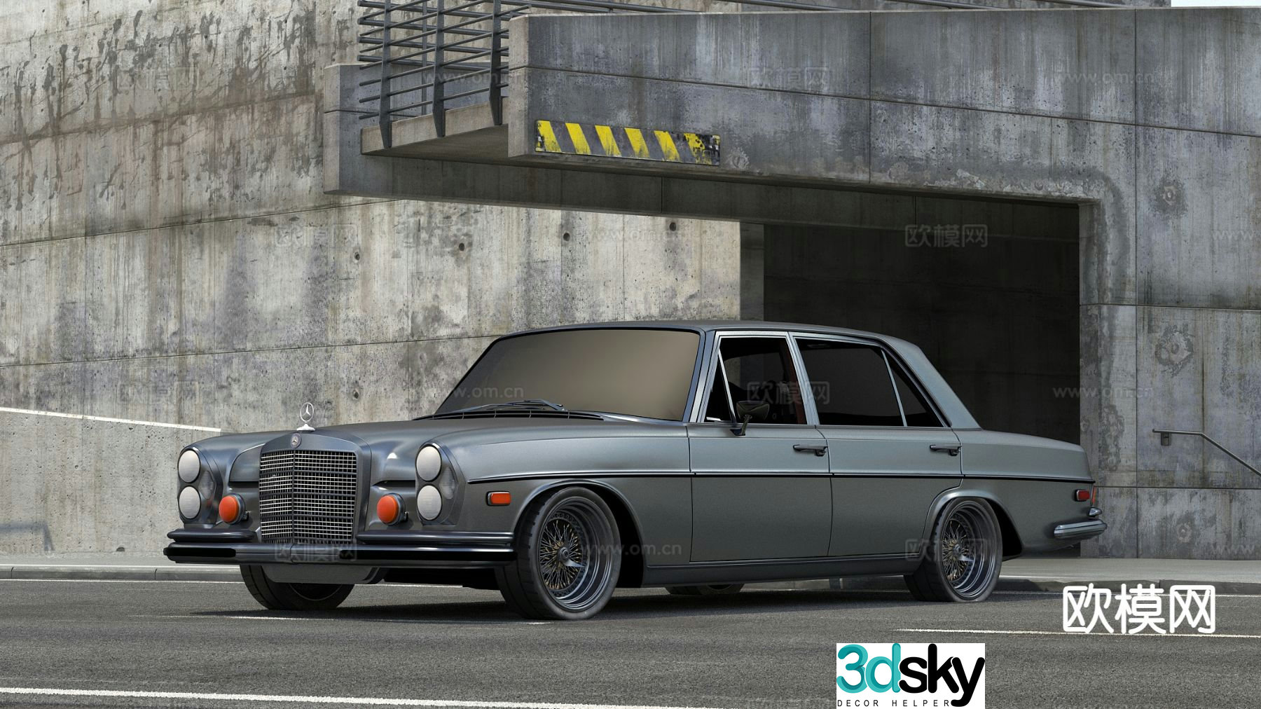 retro car classic car mercedes 3d model