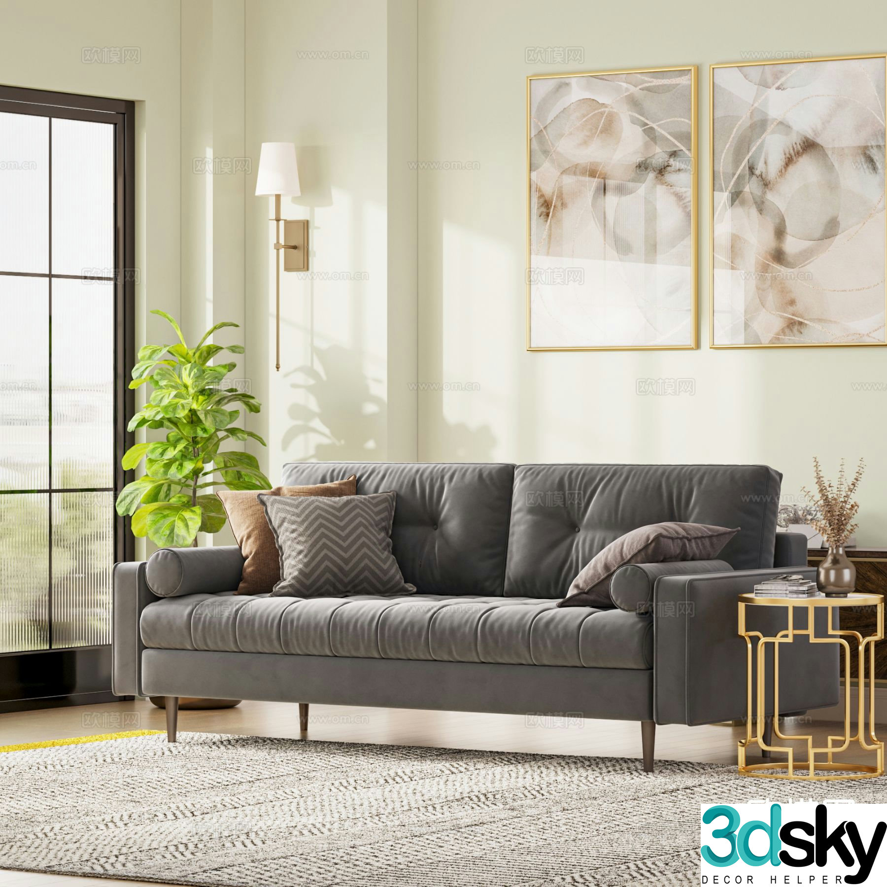 Double sofa 3d model