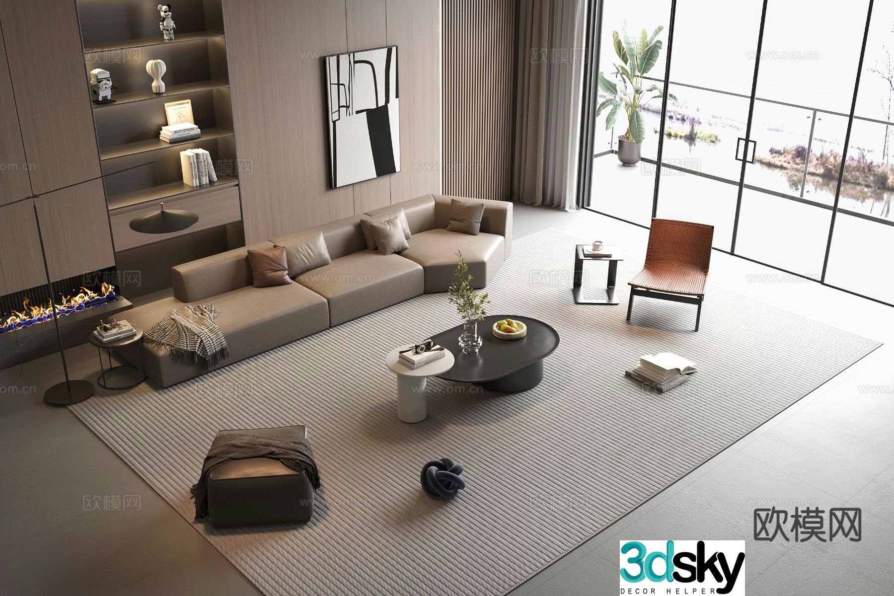 Italian sectional sofa 3d model