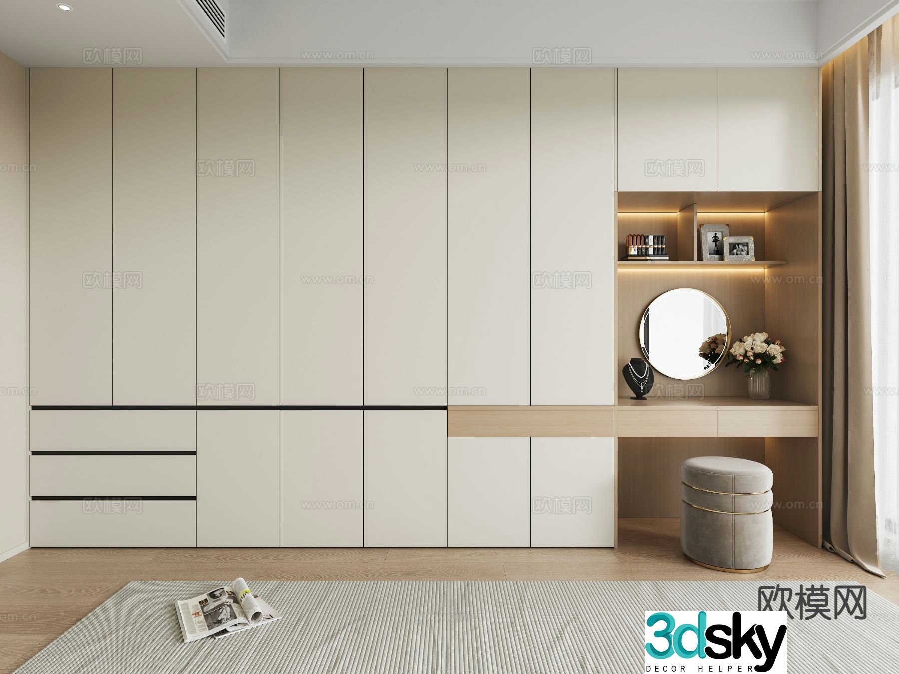 Integrated wardrobe wardrobe 3d model