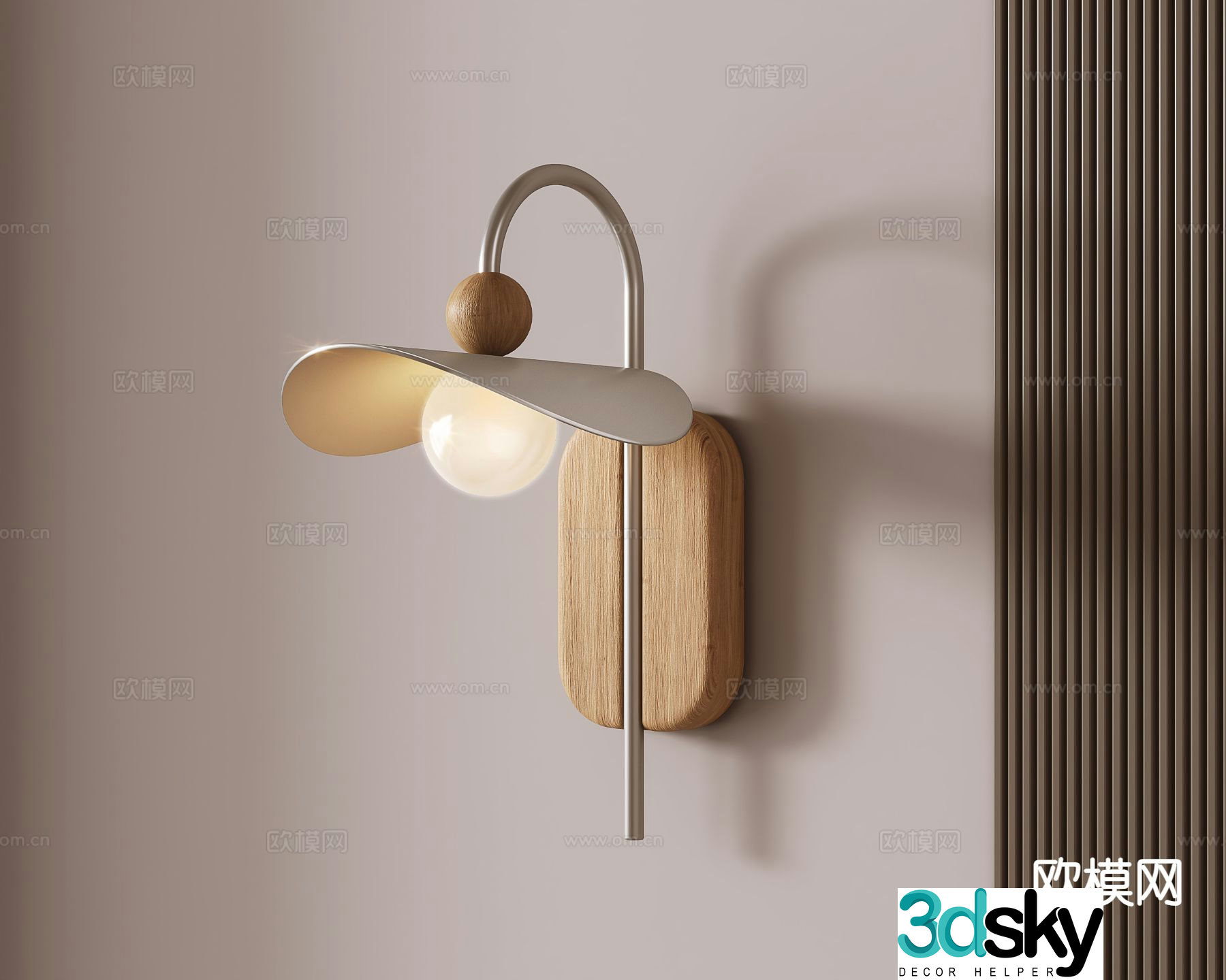 Cream style wall lamp bedside wall lamp 3d model