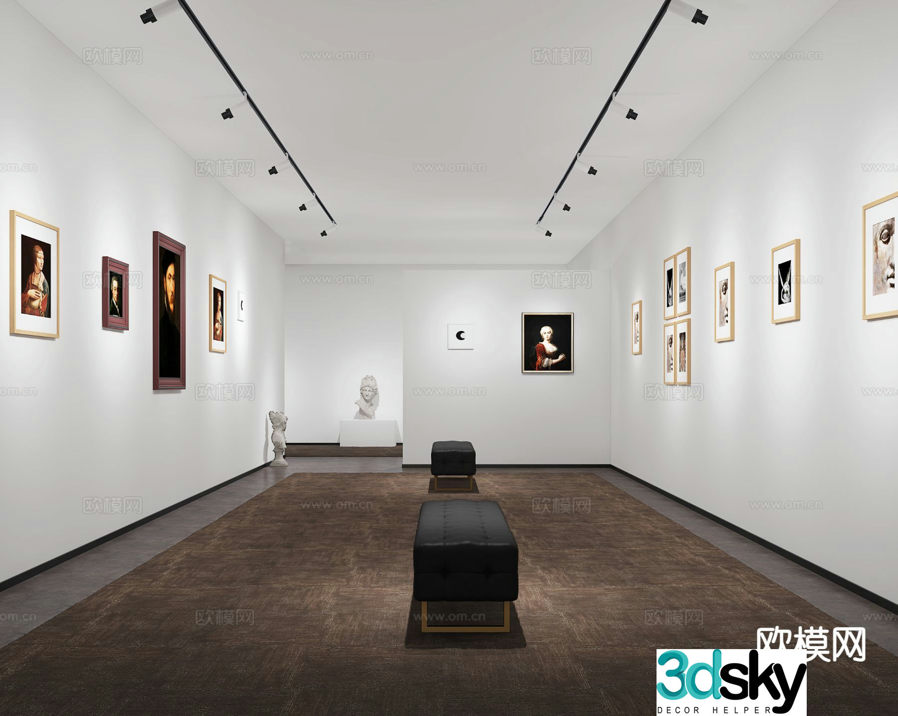 Modern art exhibition exhibition hall 3d model