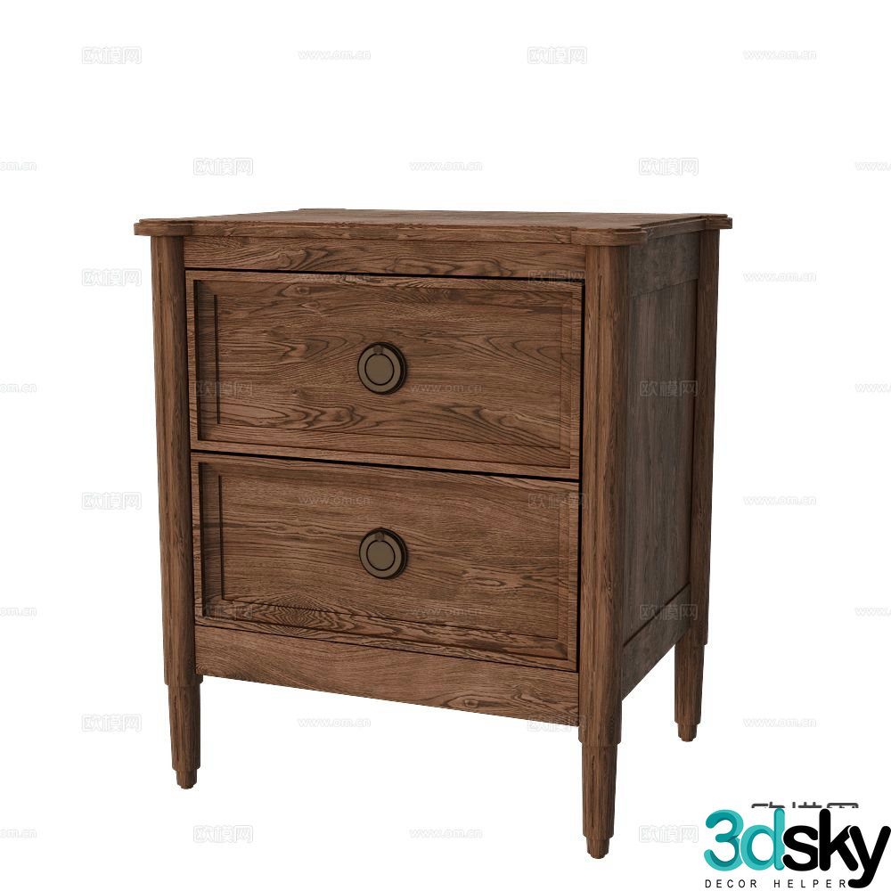 Chinese bedside table 3d model