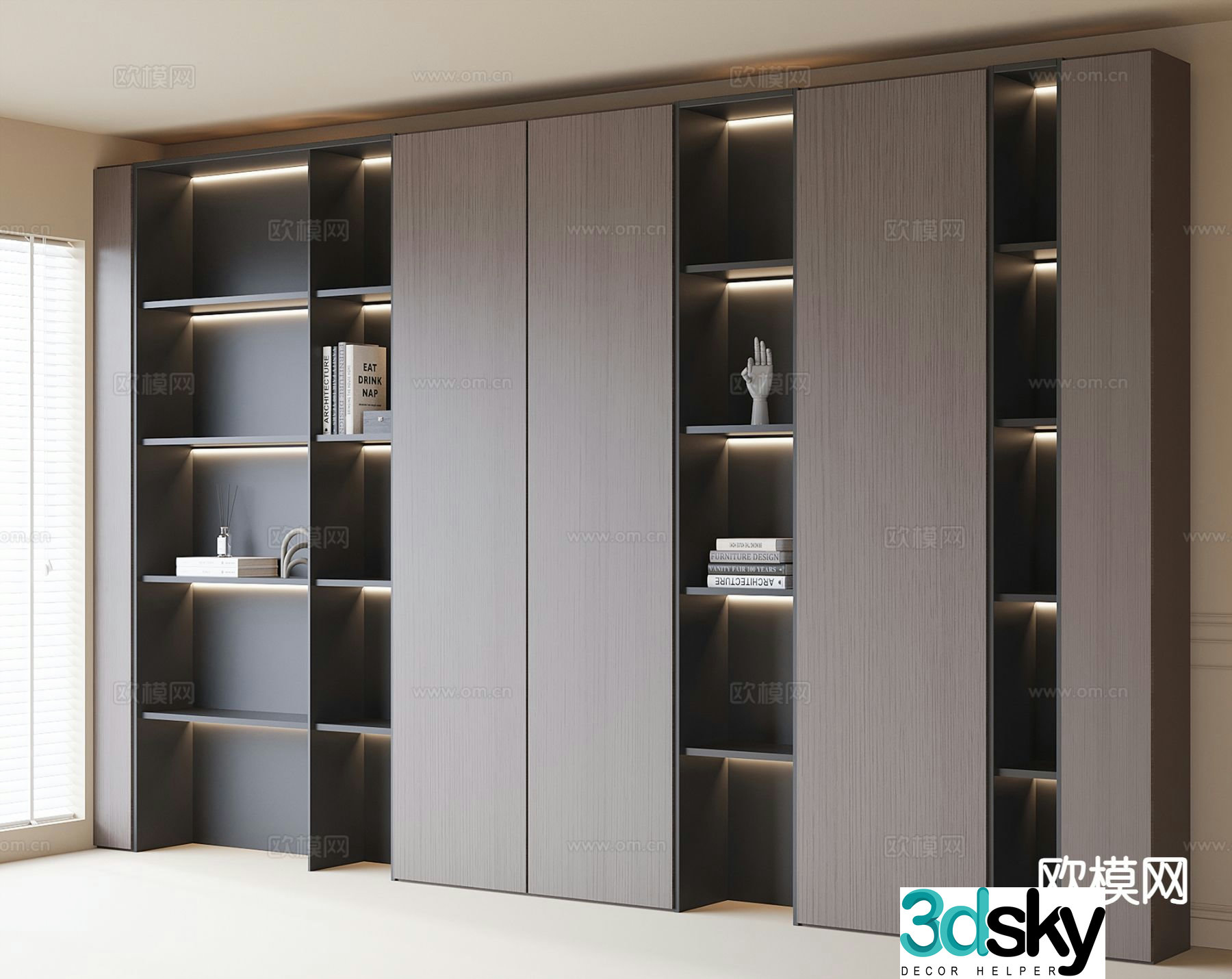 Modern bookcase decorative cabinet 3d model