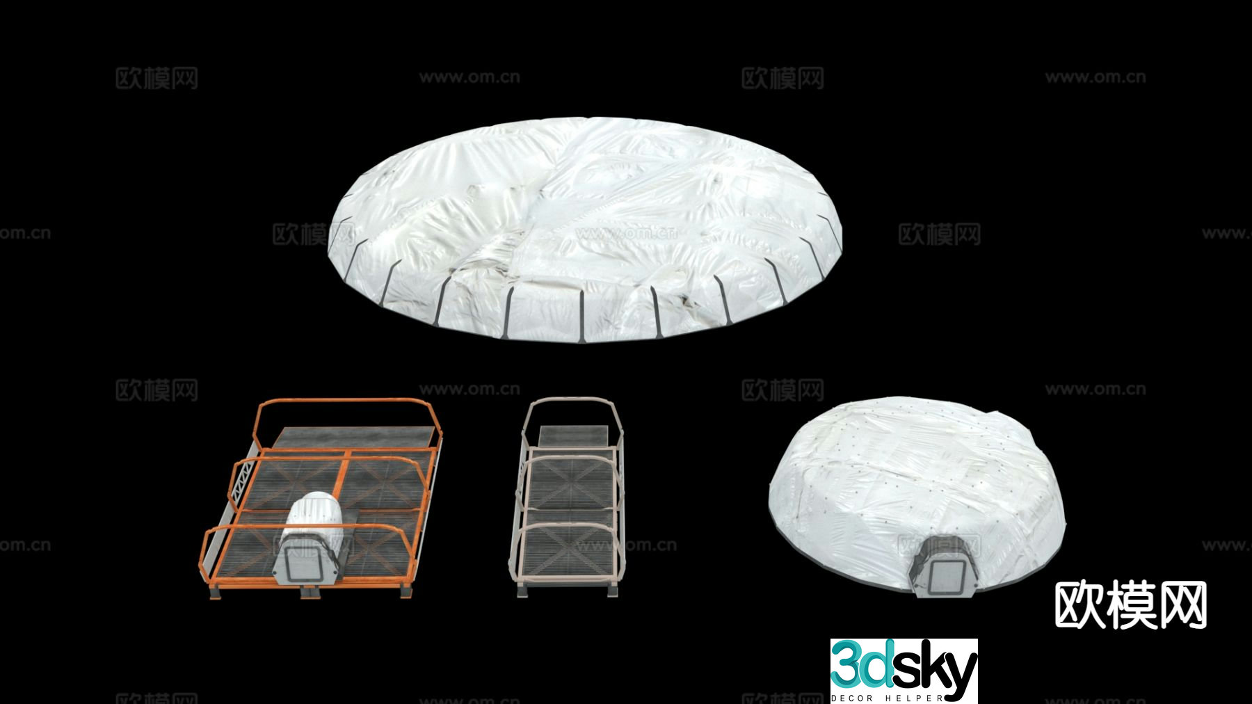 Modern future science fiction base interstellar colony 3D model