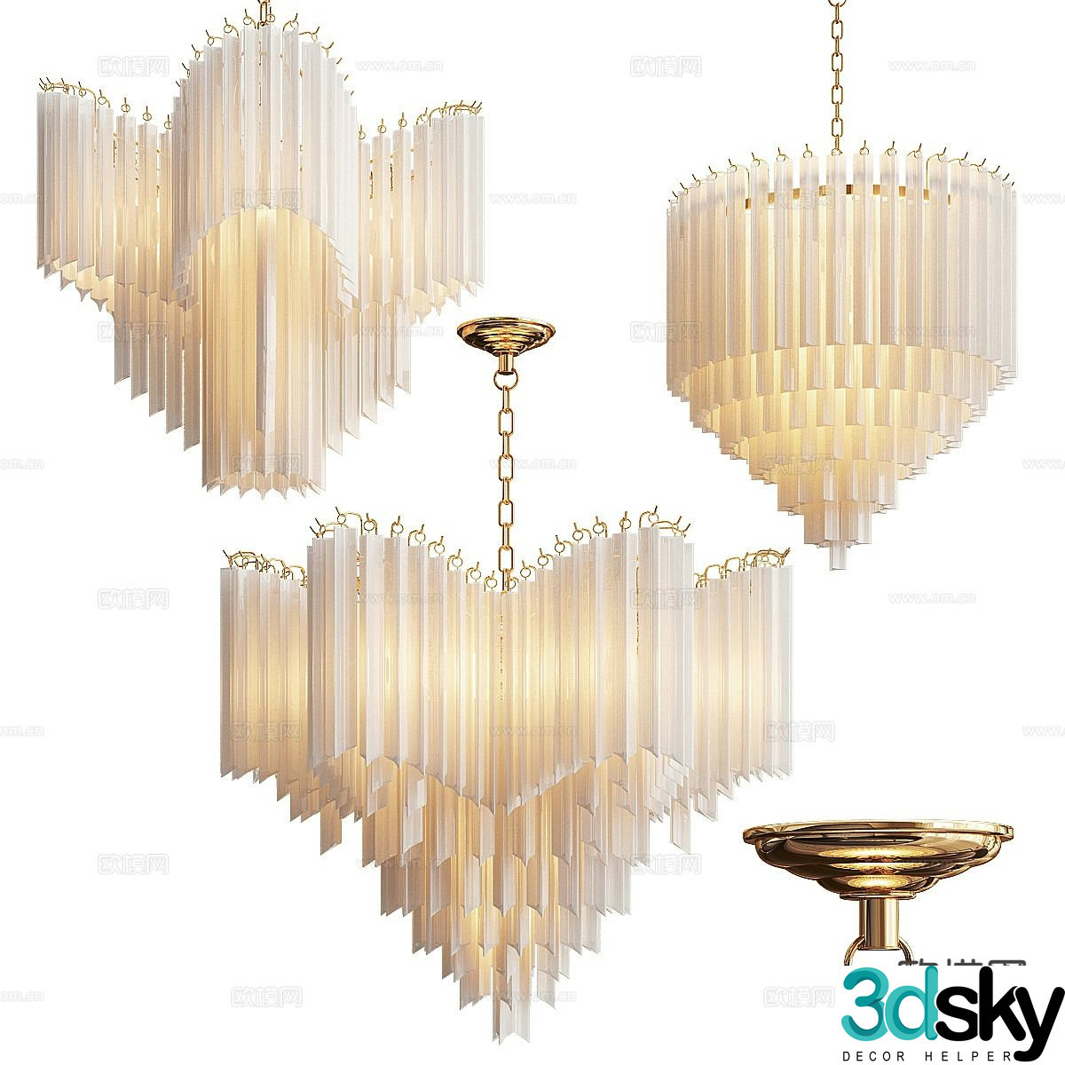 Modern crystal chandelier 3d model