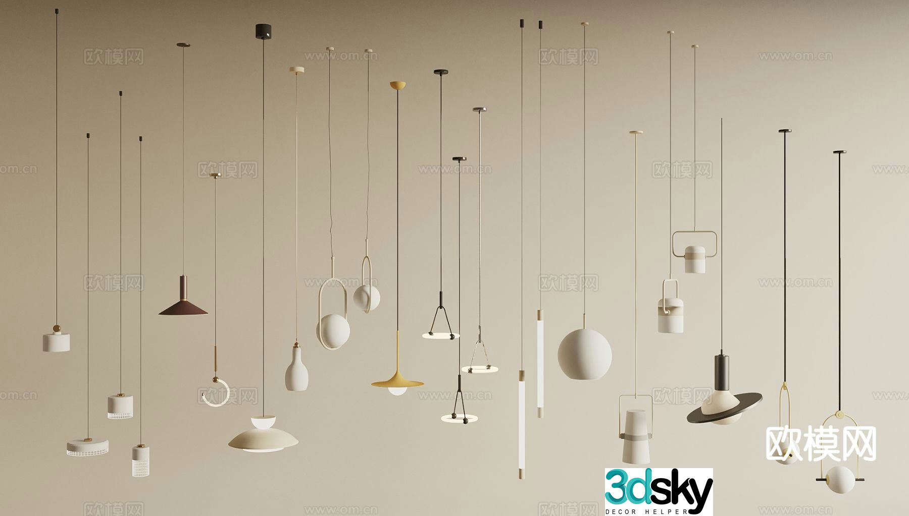 Cream style small chandelier bedside small chandelier 3d model