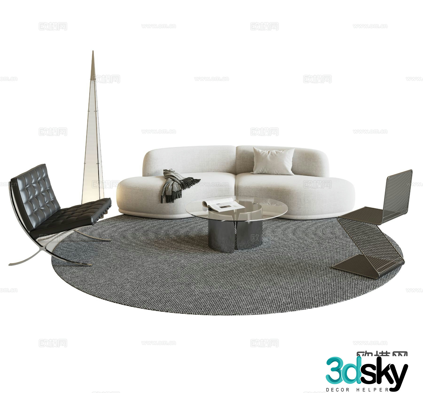 Modern sectional sofa 3d model