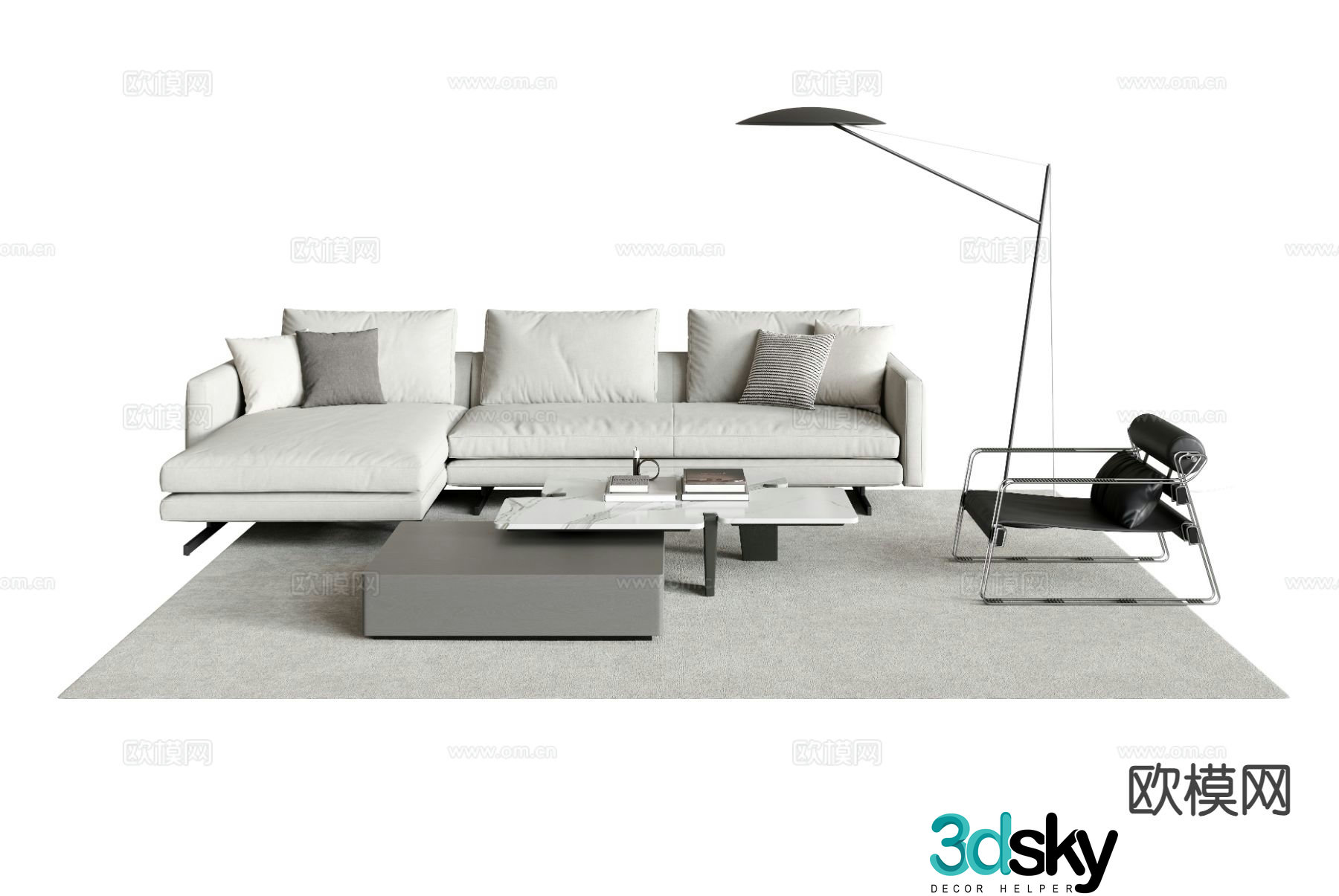 Modern sectional sofa 3d model