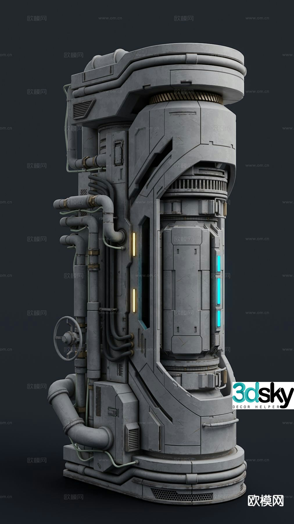 Technological sense column, technological equipment, machine, mechanical 3D model
