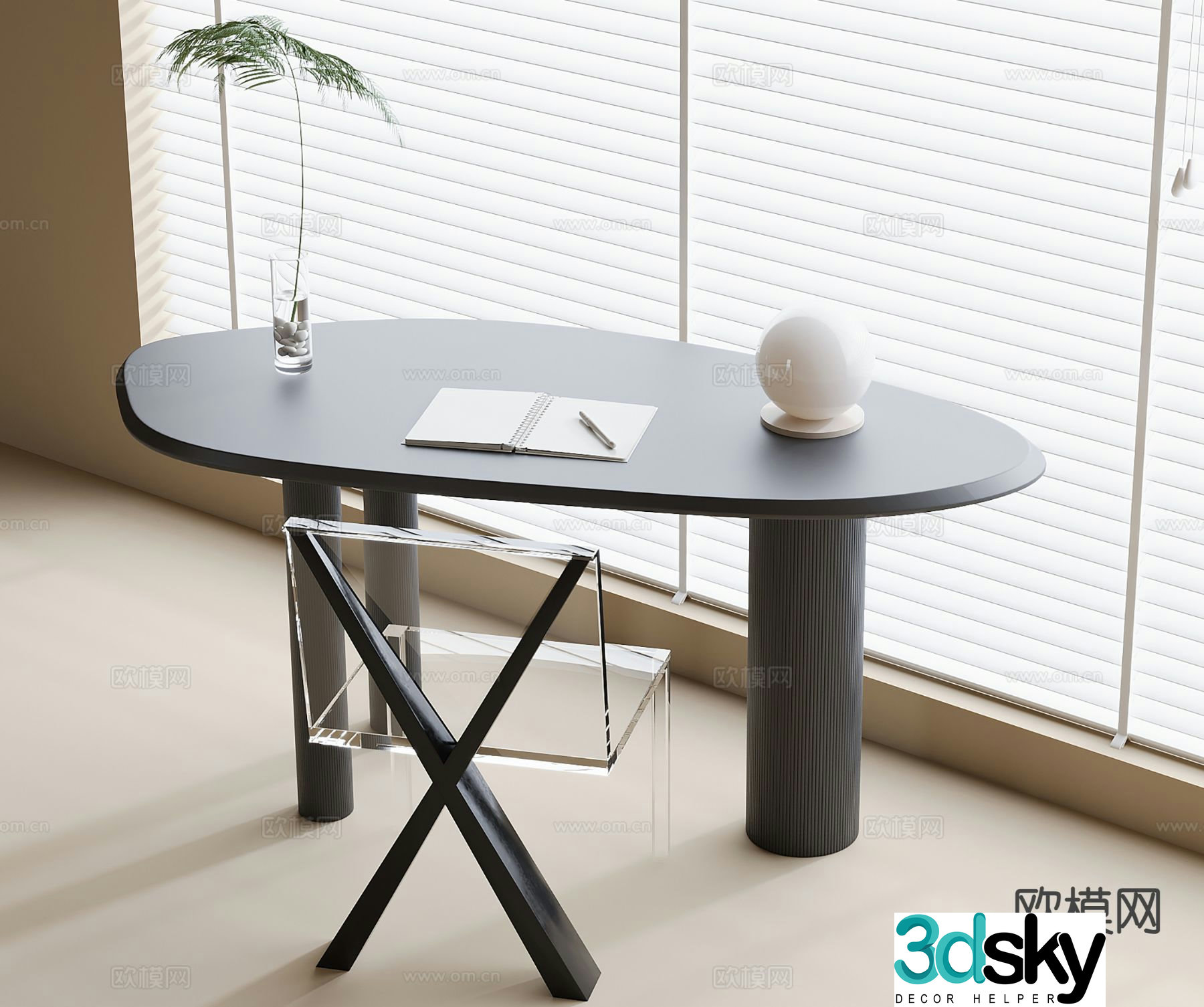 Modern desk chair 3d model
