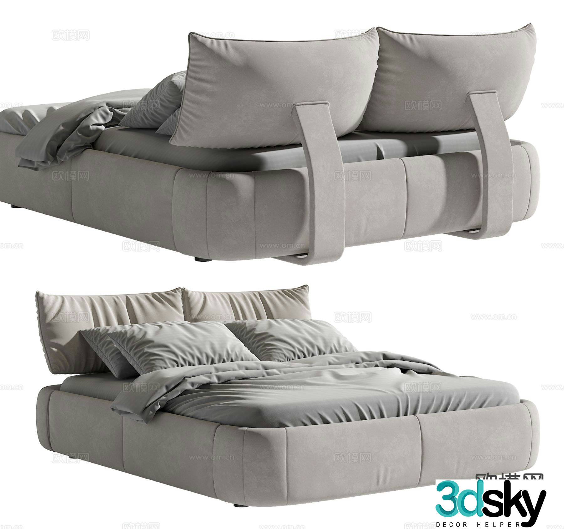 Ditre Italia modern double bed 3d model