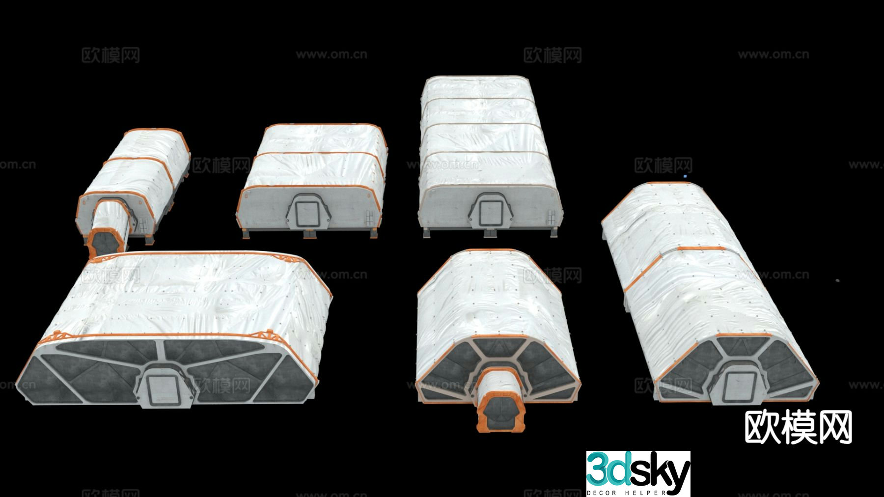 Modern future science fiction base interstellar colony 3D model