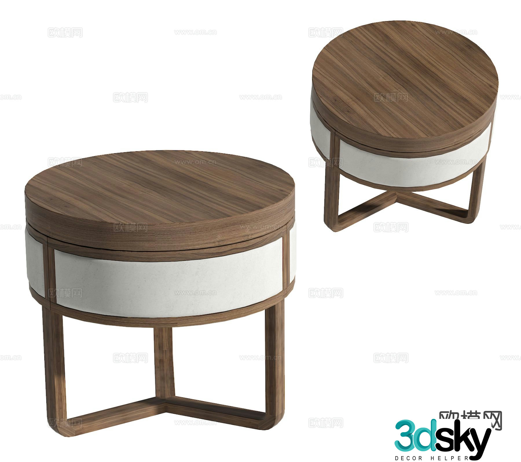 Modern bedside table 3d model