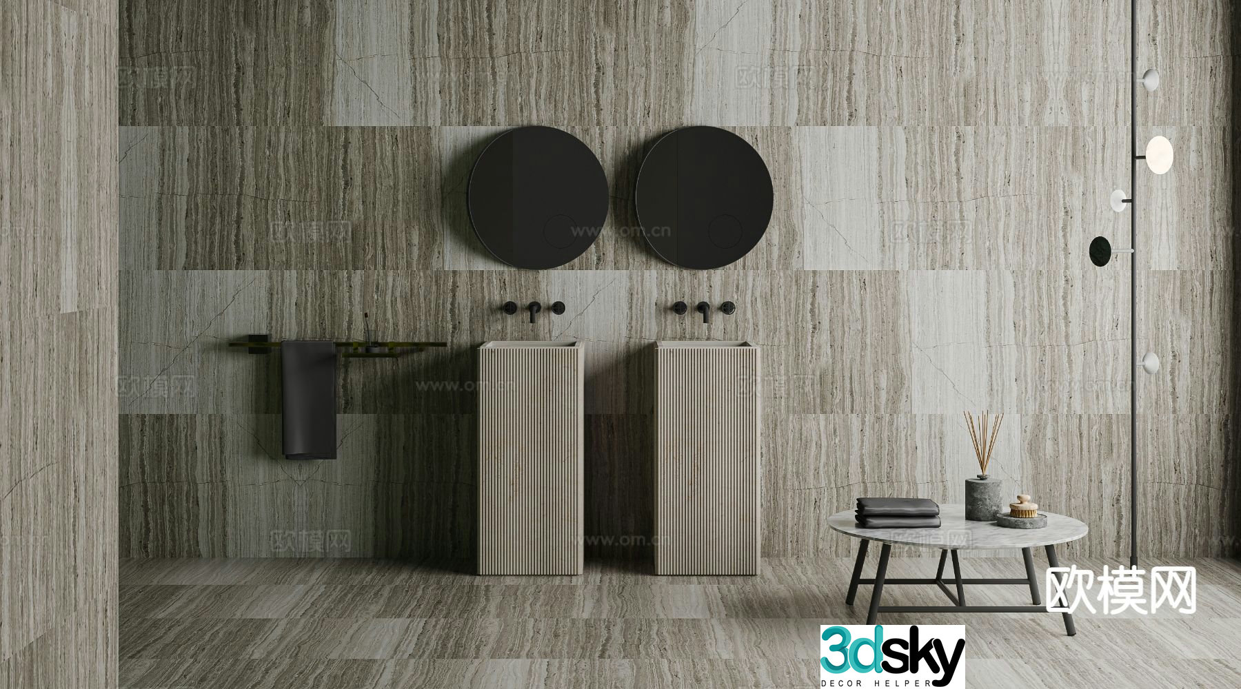 Vertical basin wash basin 3d model
