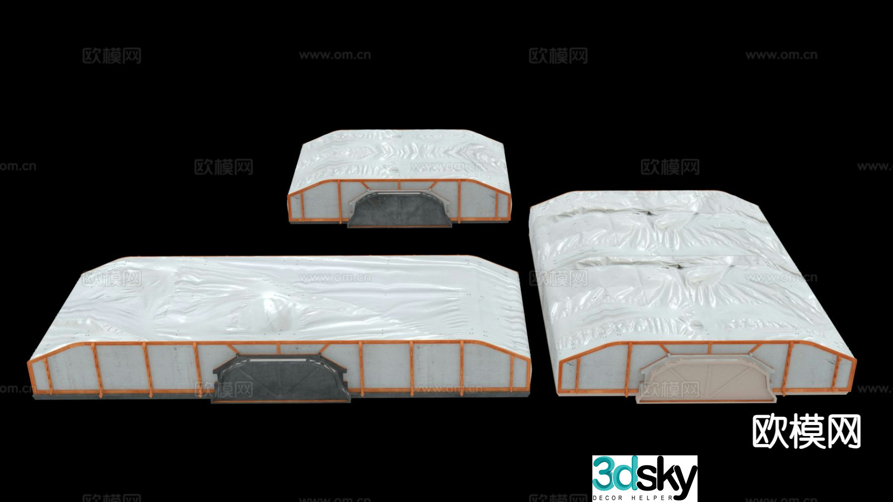 Modern future science fiction base interstellar colony 3D model