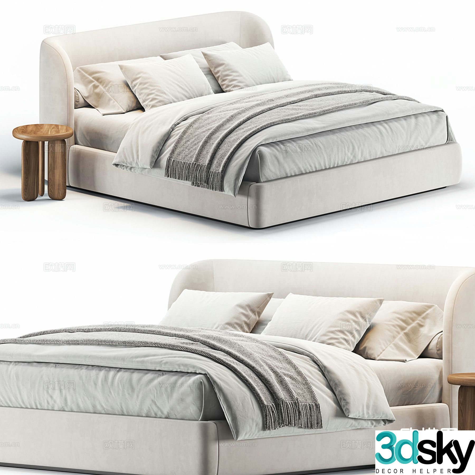 RH double bed 3d model