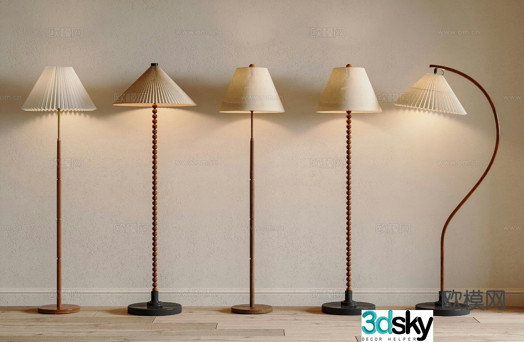 Medieval style floor lamp 3d model