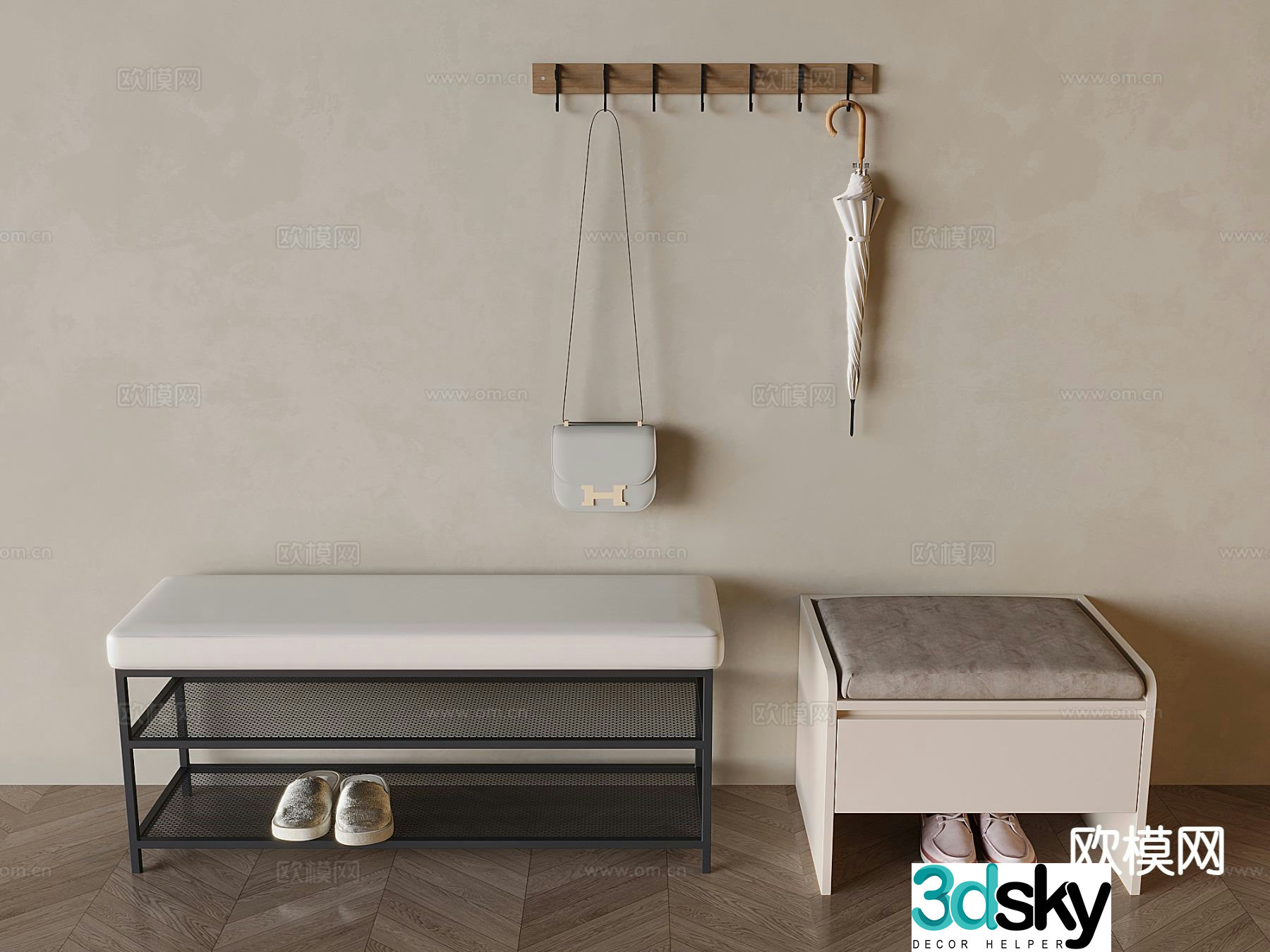 Stool shoe changing stool sofa stool 3d model