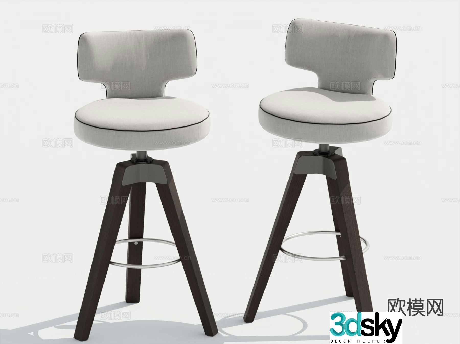 Modern bar stool high stool bar stool 3d model