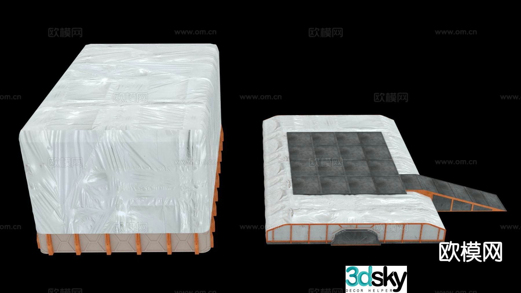 Modern future science fiction base interstellar colony 3D model