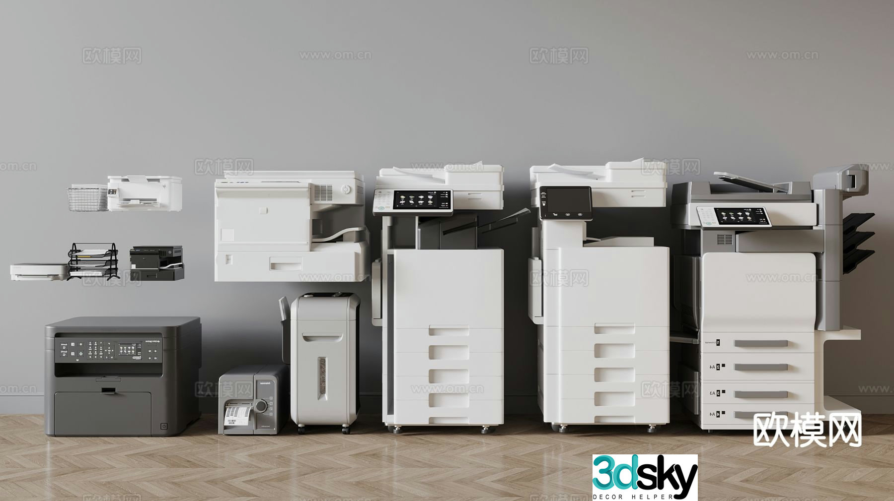 printer copier office supplies 3d model