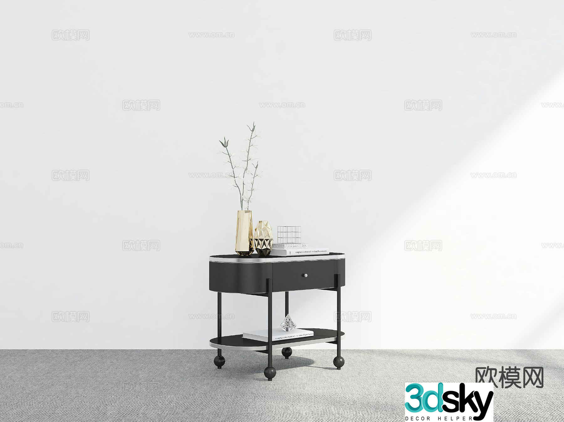 Modern bedside table 3d model